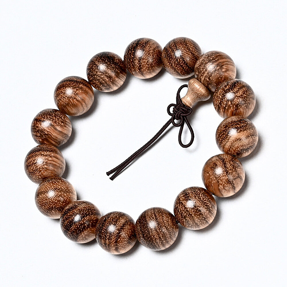 20 Mm Vietnam Agarwood Wooden Bracelets Tiger Pattern Round Beads Jewelry
