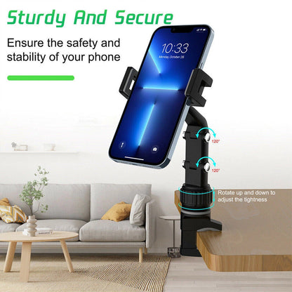 360°Car Rearview Mirror Rotation Adjustable Phone Holder Mount Multifunction LOT
