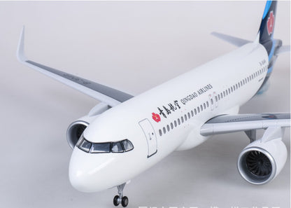 47CM 1:80 QIANGDAO AIRLINES AIRBUS A320neo Airplane Landing Gear Resin Model