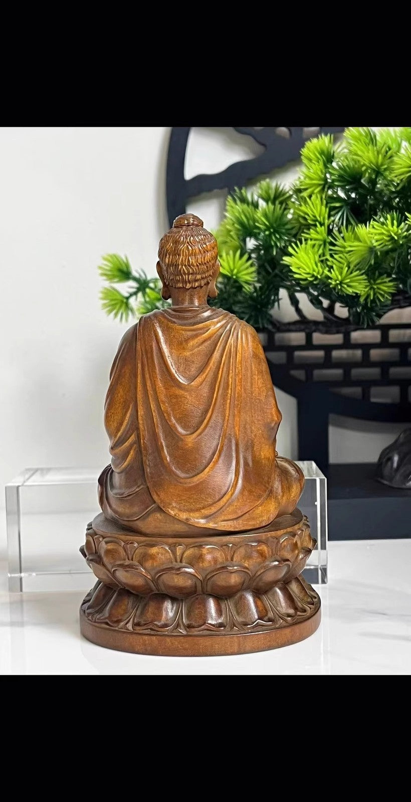 5.2" Boxwood Carved Shakyamuni Statue Artwork Figure Table Decor Collections