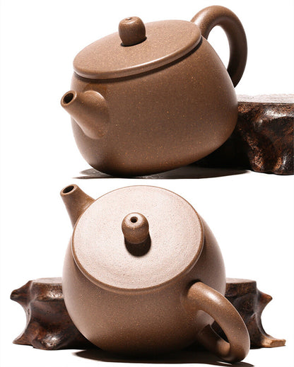 Tea Pot Duan Clay Marked Yixing Zisha Pot Ball Shaped Infuser Holes Big Mouth