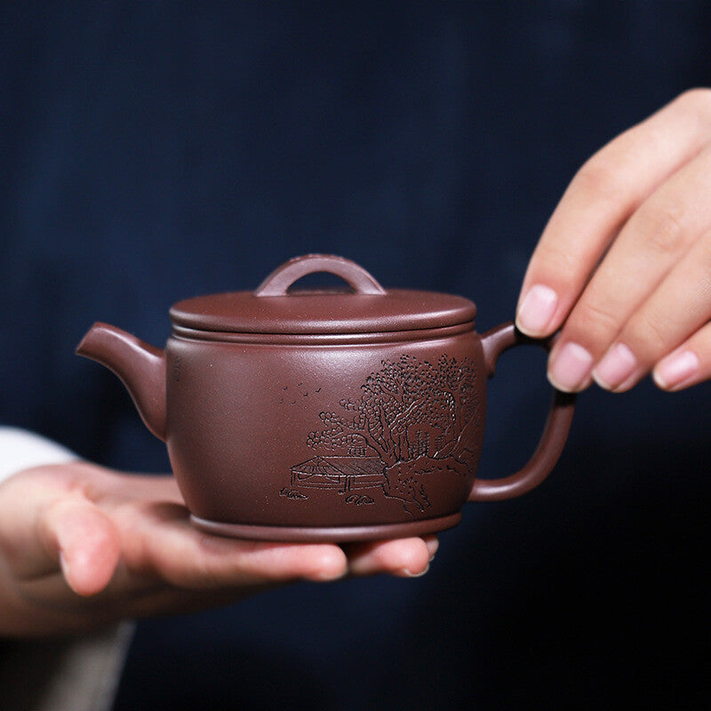 190ml True Yixing Zisha Marked Clay Tea Pot 10 Infuser Holes Handmade Hanwa Pot