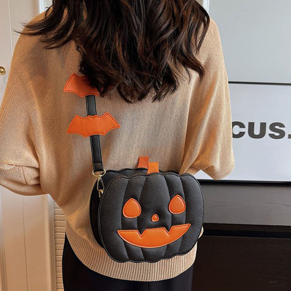 Crossbody Bag Halloween Bag Pumpkin Purse Satchel Bag Shoulder Bag Funny PU
