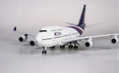 1:150 47CM THAI BOEING 747-400 Plane Aeroplane Landing Gear Resin Aircraft Model