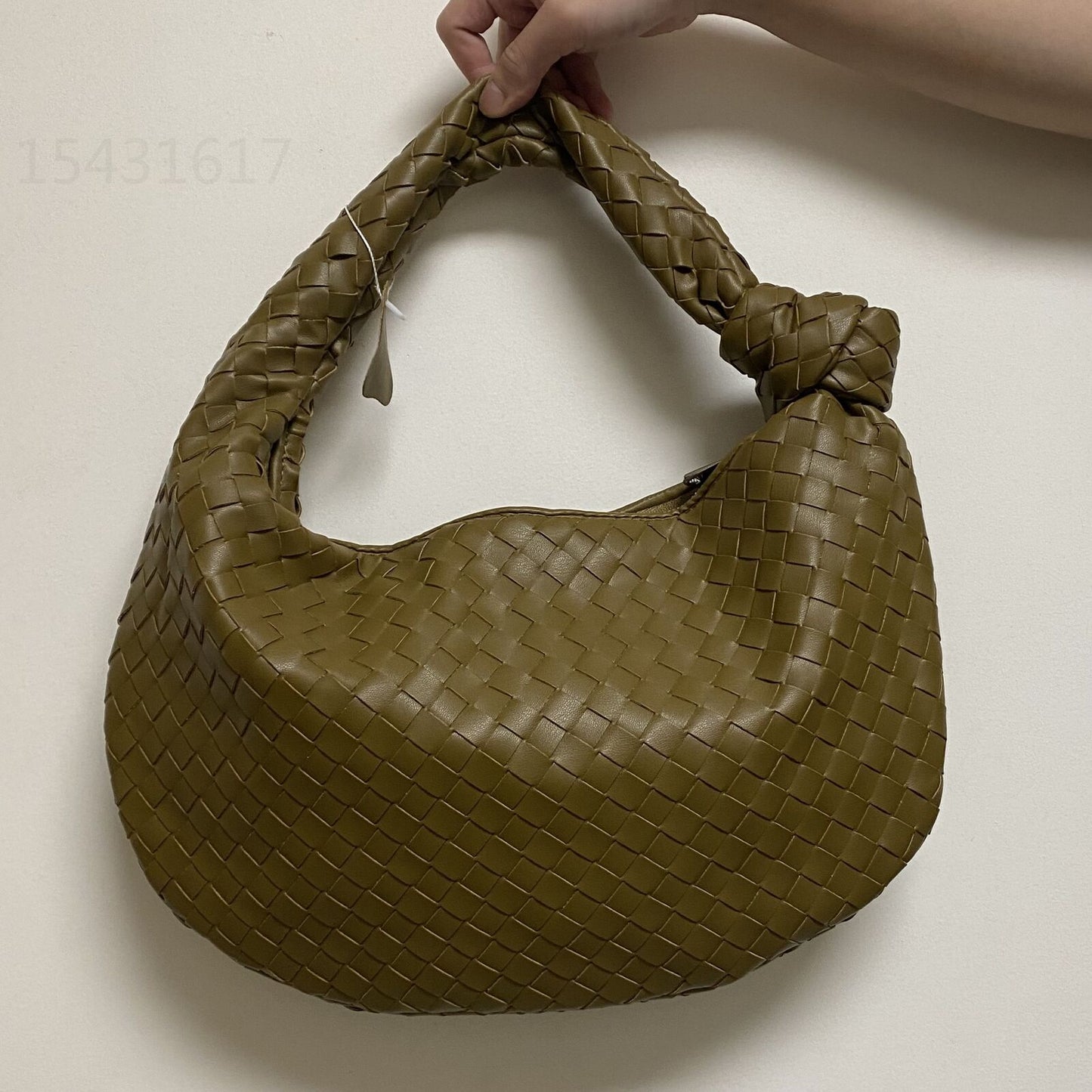 Luxury Synthetic Leather Handbag Large Shoulder Bag Woven Soft Underarm Bag Zipp