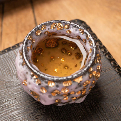 Unique Glazed Ceramic Teacup Shinoyaki Teacup 130ml -