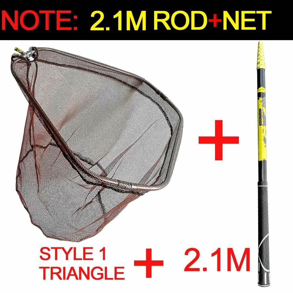 Folding Fishing Net Ultralight Portable Carbon Triangle Fly Hand Dip Tackle Tank