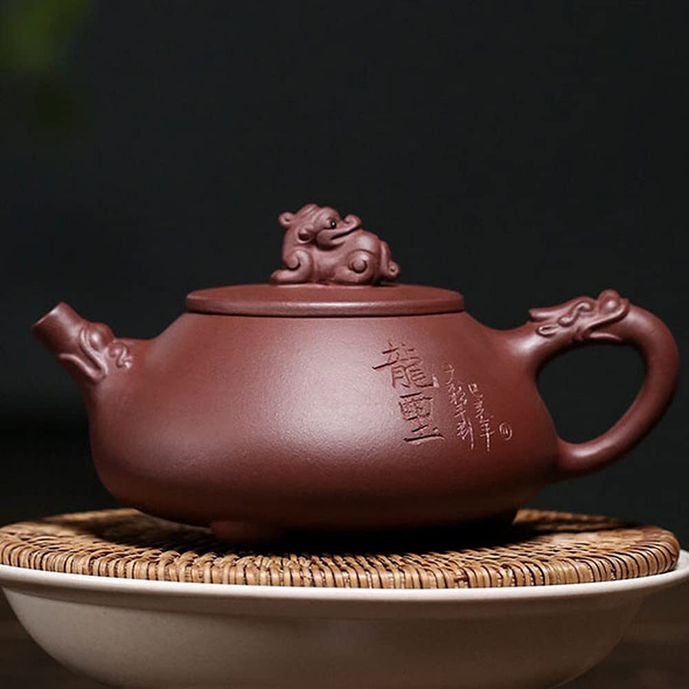 250ml Purple Clay Teapot Yixing Handmade Kettle Kung Fu Tea Decor