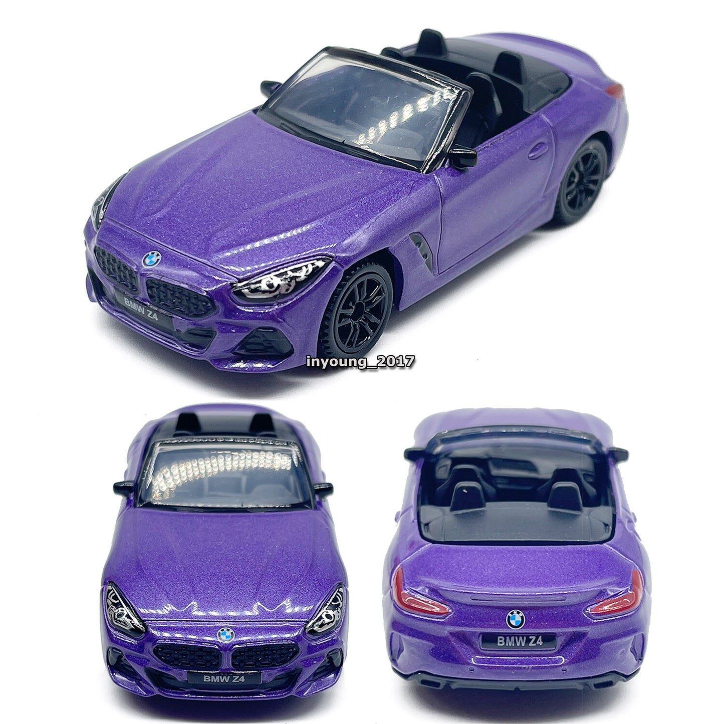 1/57 BMW Z4 M40i Model Car Diecast Toy Cars Friction Powered for Boys Purple