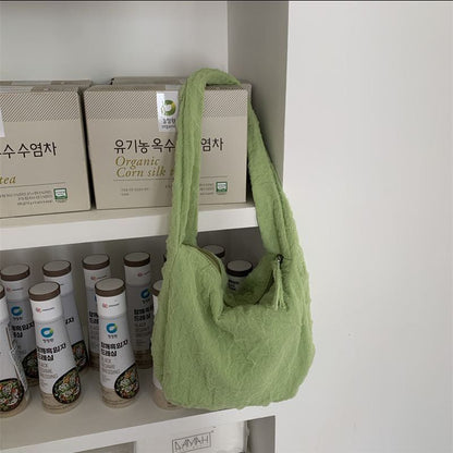 Nylon Shoulder Bag Underarm Bags Tote Wrinkled Bubble Handbag Zipper 24*10*22 CM