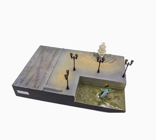 1/72 War Ii European Street Platform Scene Colored Finished Model（No Car）