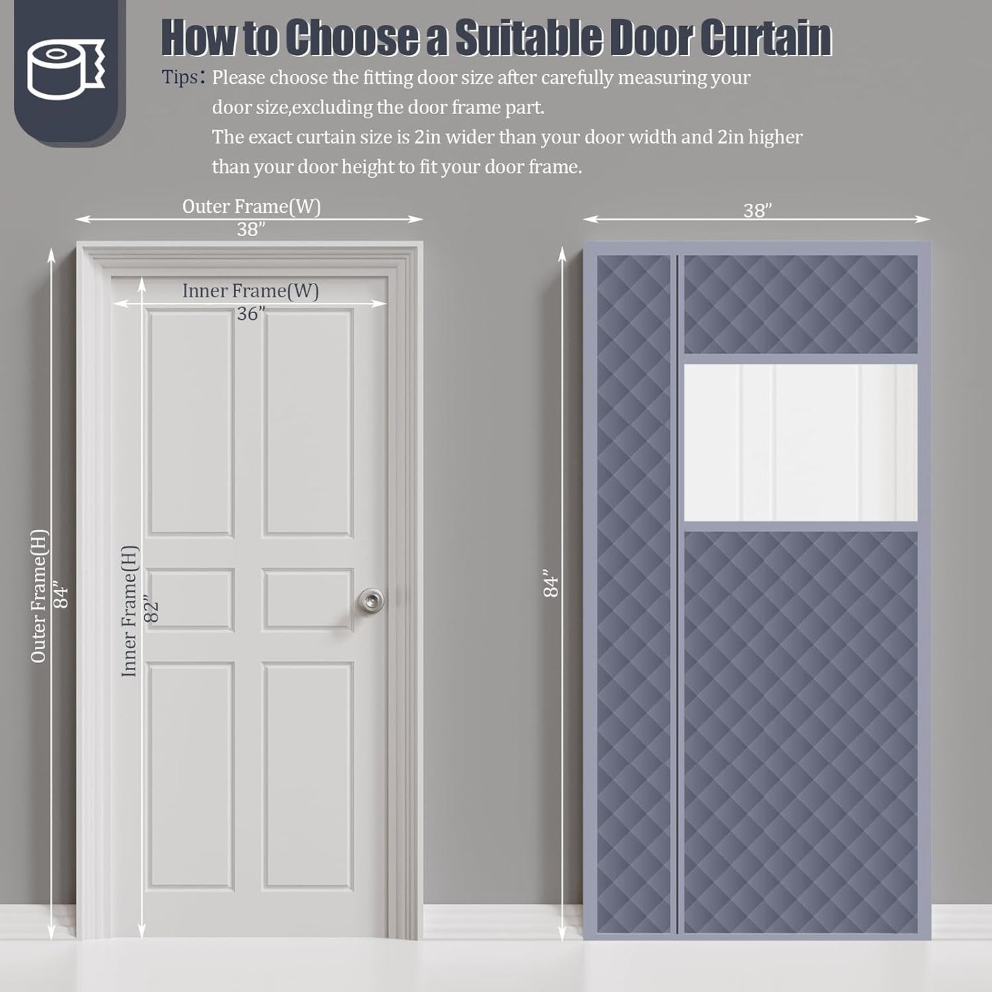 Magnetic Thermal Insulated Door Curtain, Thermal Door Cover for Winter,Magnetic