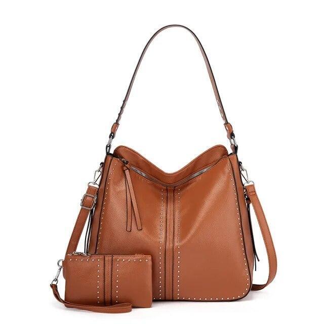 Concealed Carry Purse Crossbody Leather Shoulder Bag Women Handbag Wallet Black