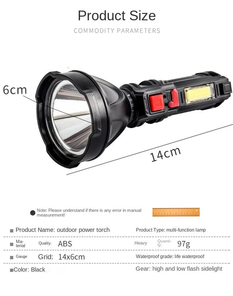Rechargeable Flashlight LED USB Lamp Powerful Lighting Waterproofing 4 MODES US