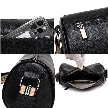 Soft Cowhide Shoulder Bag Rivet Genuine Leather Handbag Fashion Messenger Purse