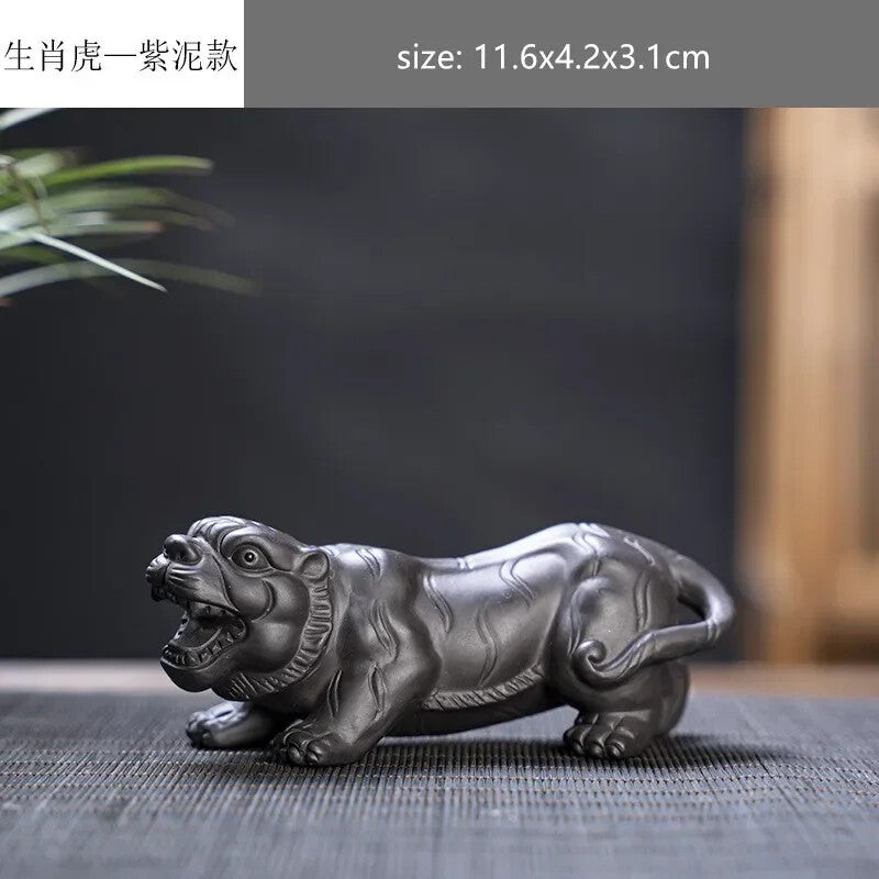 Creative Purple Sand 12 Zodiac Animal Decoration Tea Pet Lovely Desktop Ornament
