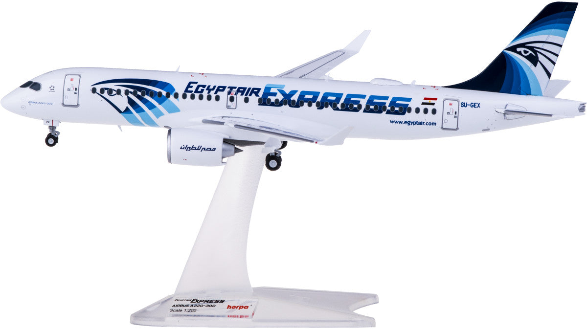 1:200 Herpa EGYPTAIR A220-300 Passenger Aircraft Diecast Airplane Plane Model