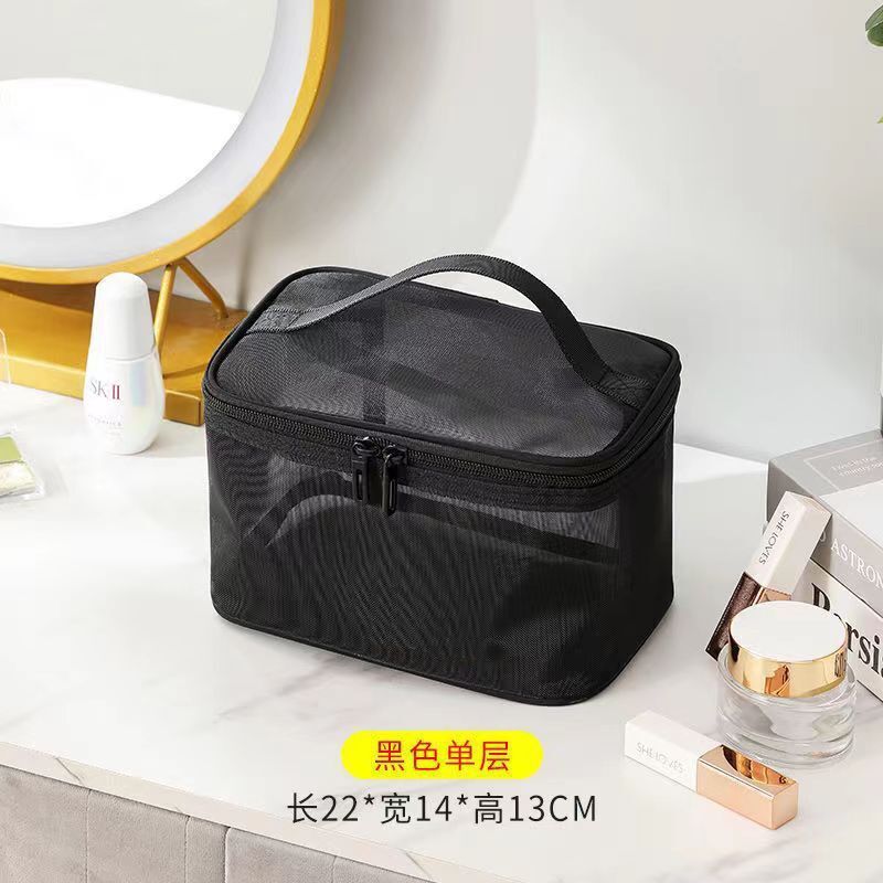 Transparent Mesh Purse Cosmetics Makeup Toiletries Traveling Organizer Bag 1 PC