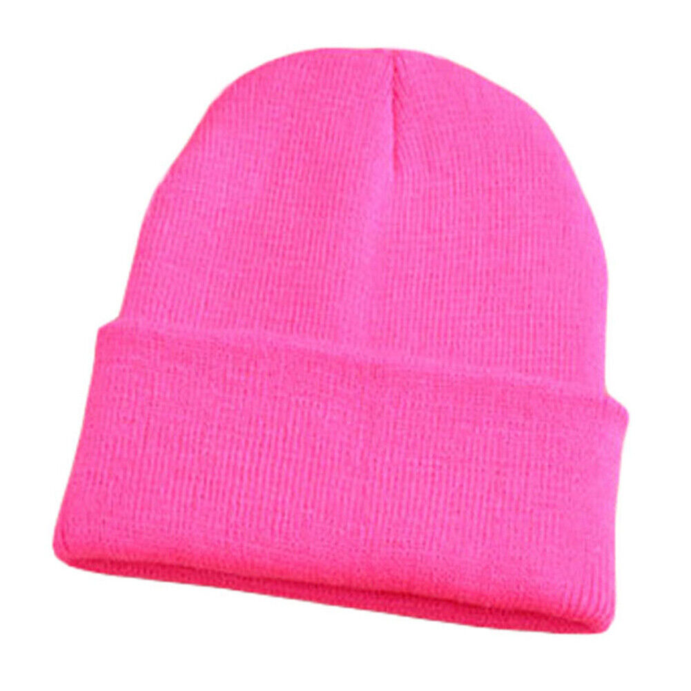Beanie Hat Men Women Plain Knit Ski Cap Warm Elastic Skull Winter Cuff Thermal
