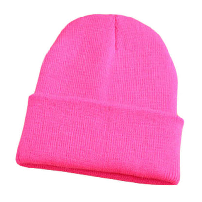Beanie Hat Men Women Plain Knit Ski Cap Warm Elastic Skull Winter Cuff Thermal