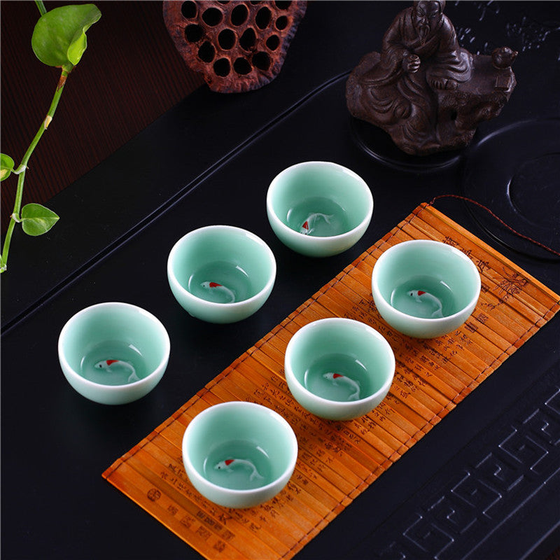 1pc Porcelain tea cup relief cup of tea Chinese tea cup ceramic cups creative