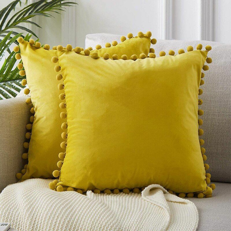 Cushion Cover Soft Velvet Decorative Pillows Throw Case Solid Luxury Homes Seat