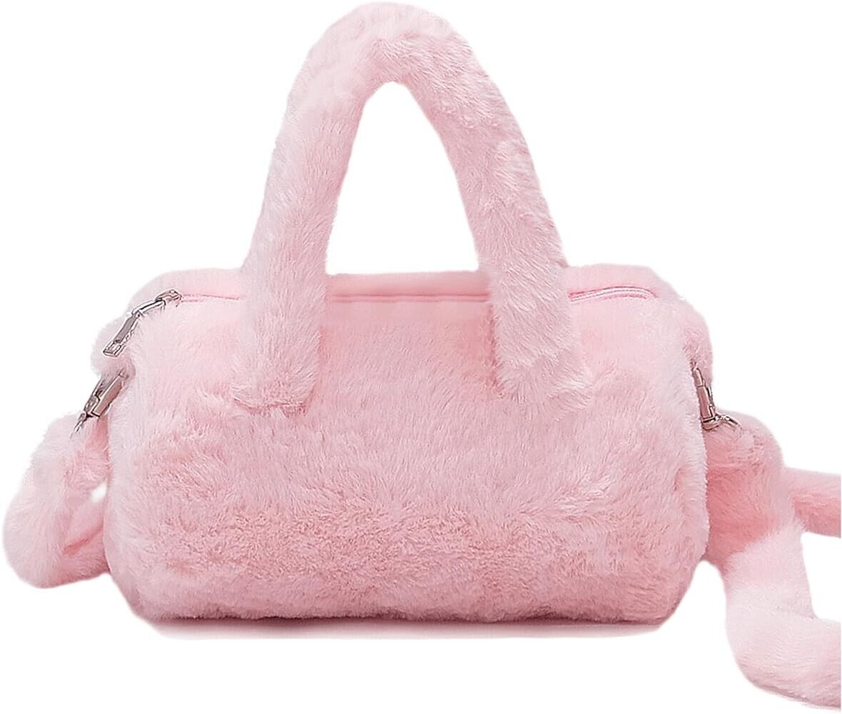 Women Plush Shoulder Bag Fashion Fluffy Crossbody Purse Soft Warm Bag Gift