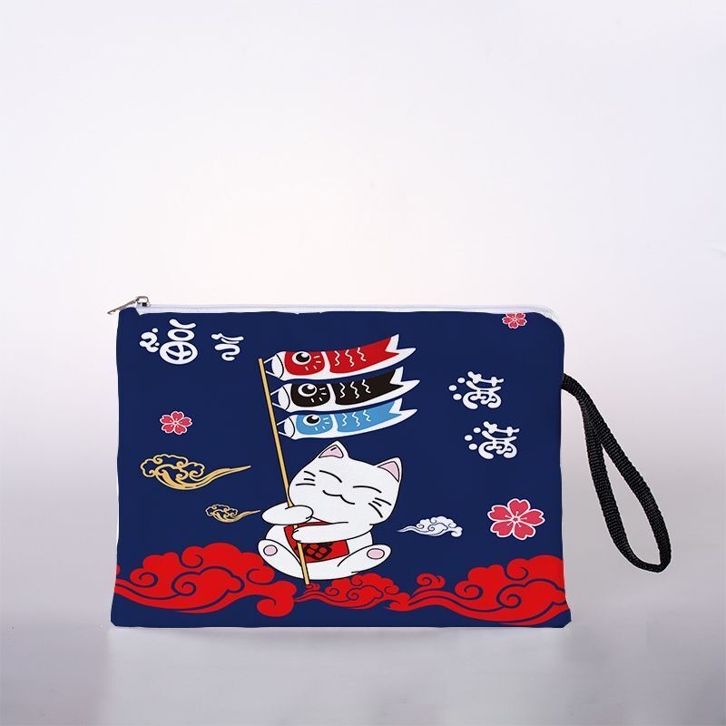 Cosmetic Bag Digital Printing Traveling Storage Purse Zipper Jacquard Pouch 1 PC