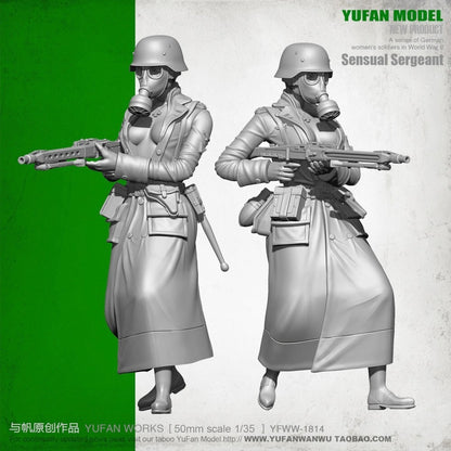 1:35 resin figure model Original Beauty Machine Gunner 1 Soldier Unassembled