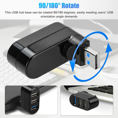 3 Port High Speed USB 3.0 Multi HUB Splitter Expansion Desktop PC Laptop Adapter