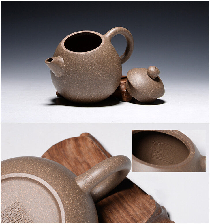 Marked Tea Pot Ball Shaped Infuser Hole Real Yixing Pot Duan Clay Dragon Egg Pot
