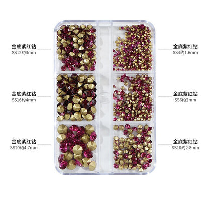 Nail Charms 30Pcs Boxed Luxury Shiny Planet Alloy 3D Art Rhinestones Bling Decor