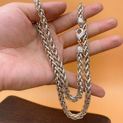 old tibet miao silver hand carving skull Statue necklace noble gift