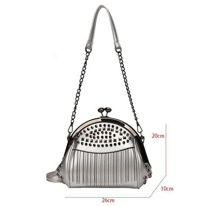 Rivet Crossbody Luxury Bag Small Handbags Clips Purse Tassel Clutch Shoulder Bag