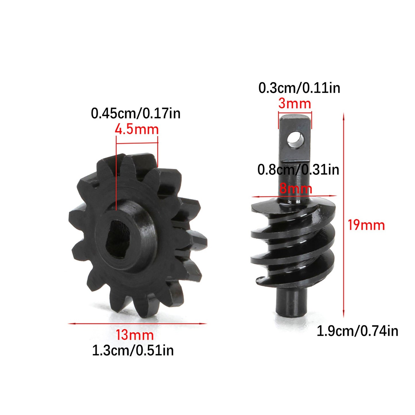 13T Differential Diff Worm Gear Set For Axial SCX24 1/24 RC Car Replace DIY