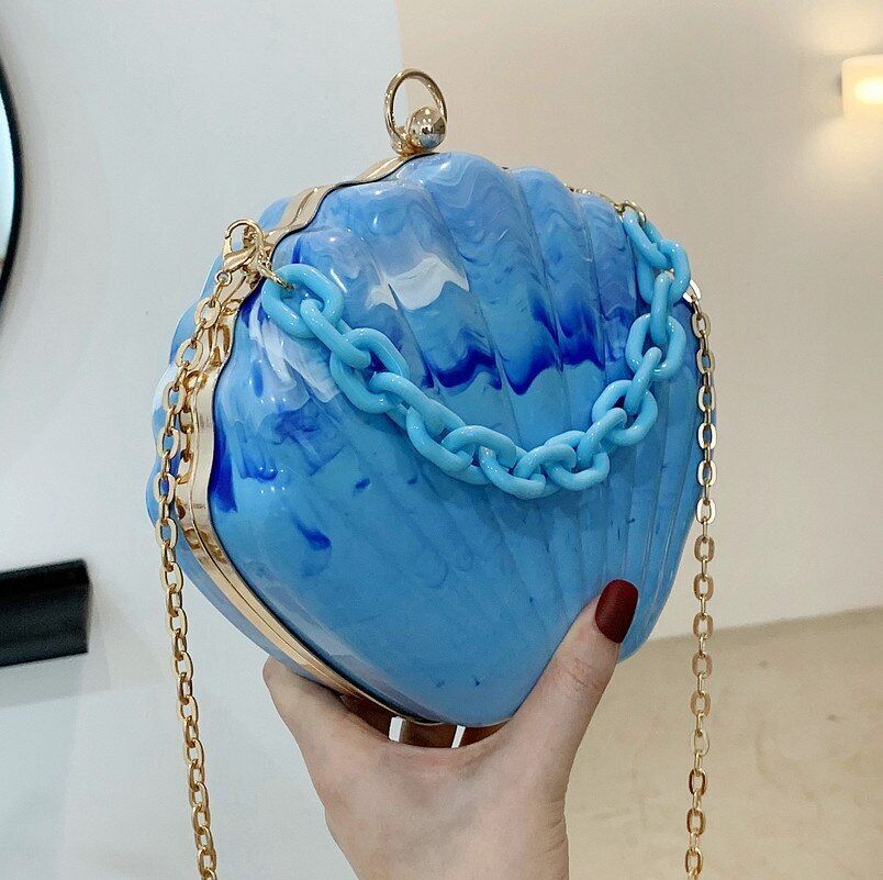 Chain Shell Bag Portable Small Bag Printed Shoulder Messenger Bag 20*6*17 CM 1PC