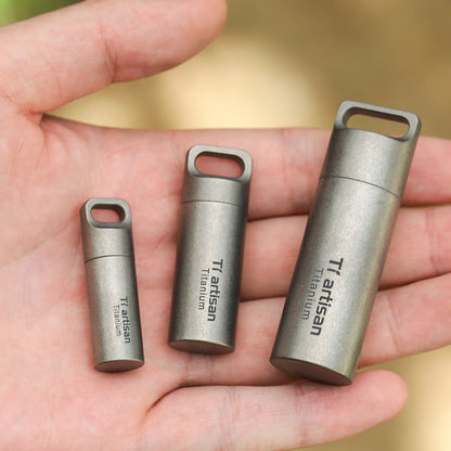 New Pure Titanium Mini Sealed Waterproof Pill Box Storage Pendant Box EDC Tools