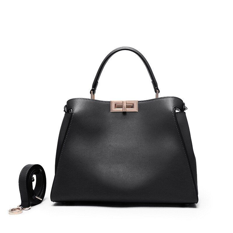 Genuine Leather Tote Handbag Women Bags Square Purse S/M/L Sizes Cow Leather 1PC