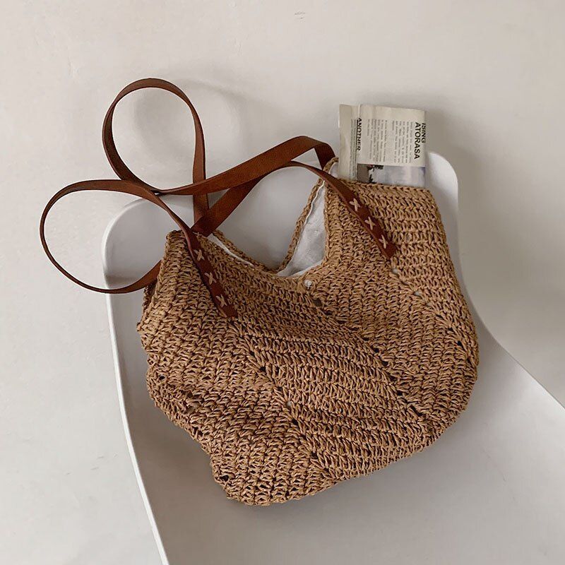Large Straw Tote Bag - Thumbnail 4