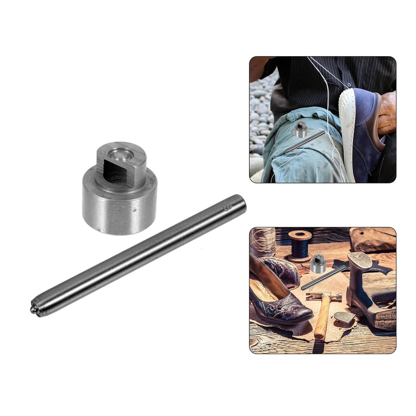 Shoelace Hook Tool 2Pcs Steel Shoe Boots DIY Buckle Eyelet Accessories Punch Kit