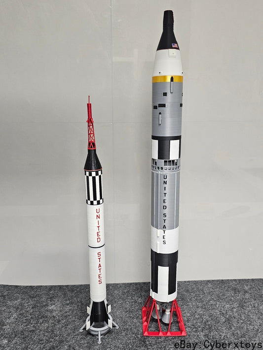 1:60 Scale NASA Gemini TitanII + Redstone Launch Vehicle Rocket Model Painted