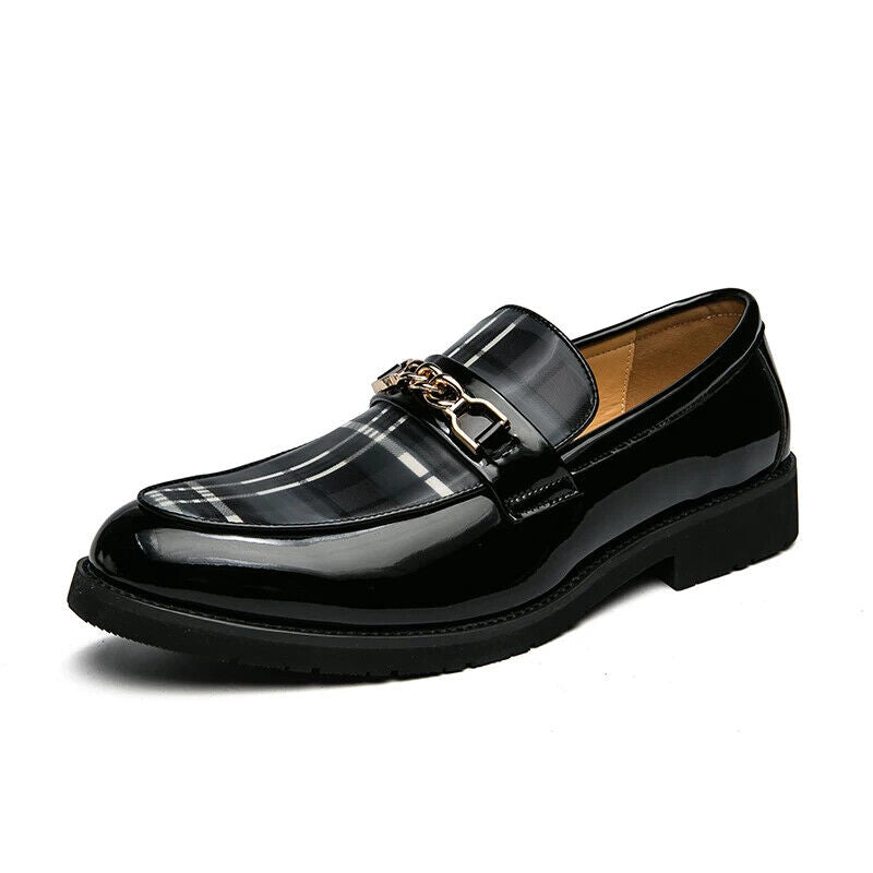 Italian Shoe Men Loafers Men Shoes Slip-on British Style Striped Soft Shoes