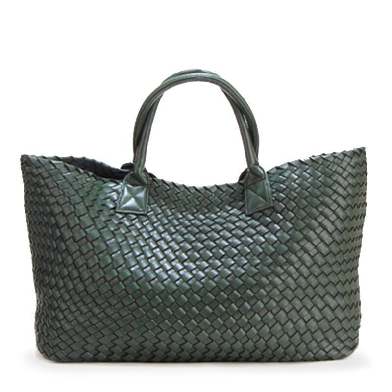 Woven Handbags Imitation Sheepskin Shoulder Bag Large Bucket Bag Women Leather