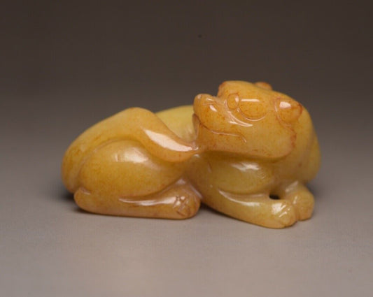 Collection Chinese Hetian Jade Carved Sculpture Exquisite Beast Statue Ornaments