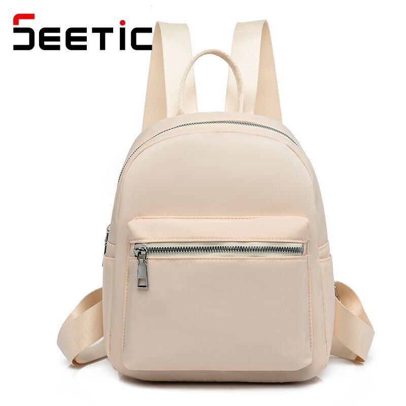 Waterproof Oxford Backpack Quality School Bags Solid Color Travelling 21*9*25 CM