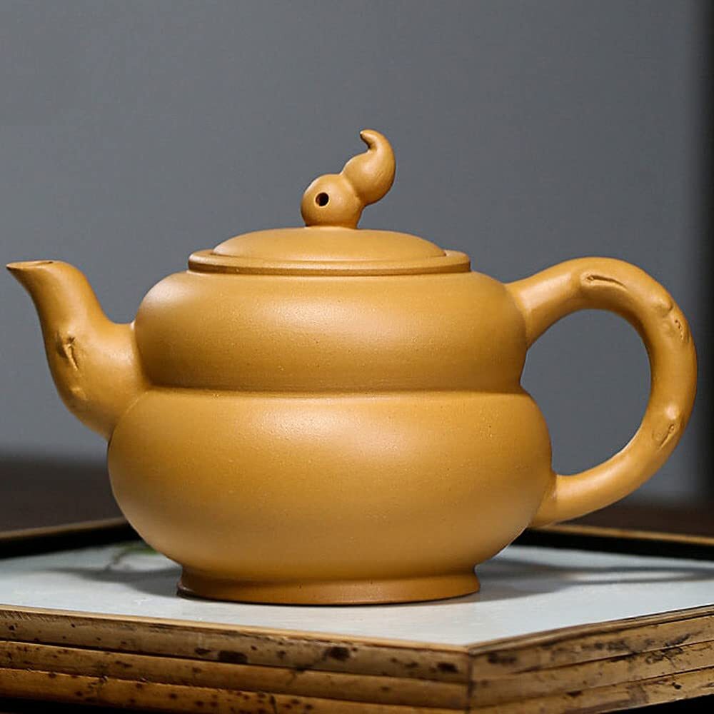 240ml Yixing Purple Sand Pot Handmade Gourd Teapot Household Kung Fu Tea Set