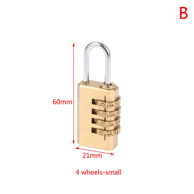Brass Mini 3/4 Digits Number Code Lock Combination Padlock For Travelling Bag