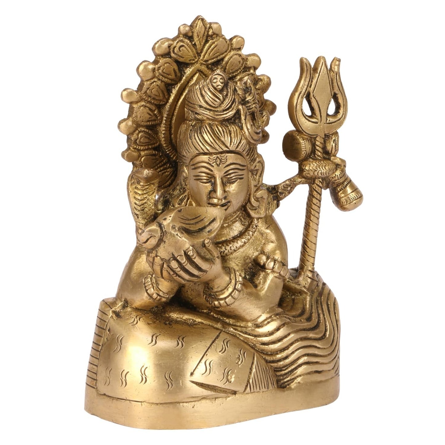 Hindu God Lord Brass Shiva Shiv Drinking Idol Statute Figurine