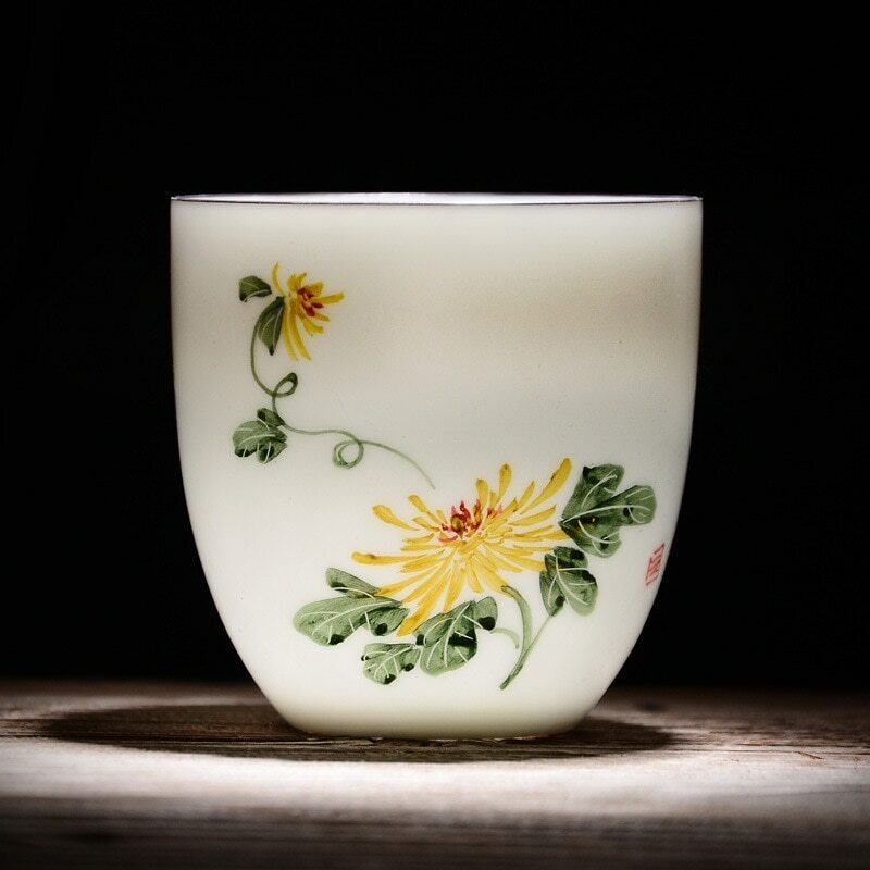 Teacups Drinkware Chinese Kung Fu Tea Cup Ceramic Porcelain Tea Set Accessories