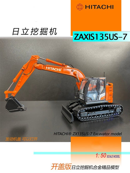 1:50 ZAXIS ZX135US-7 Excavator Construction Machine Equipment Diecast Model